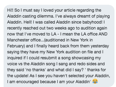 Illustration for article titled Aladdin Has Found Its Aladdin, So Please Stop Contacting Me